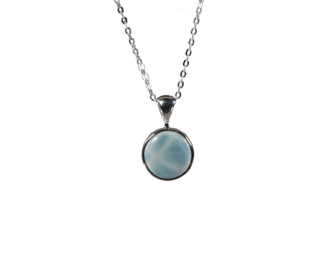 Larimar Pendant 10mm Round  5119