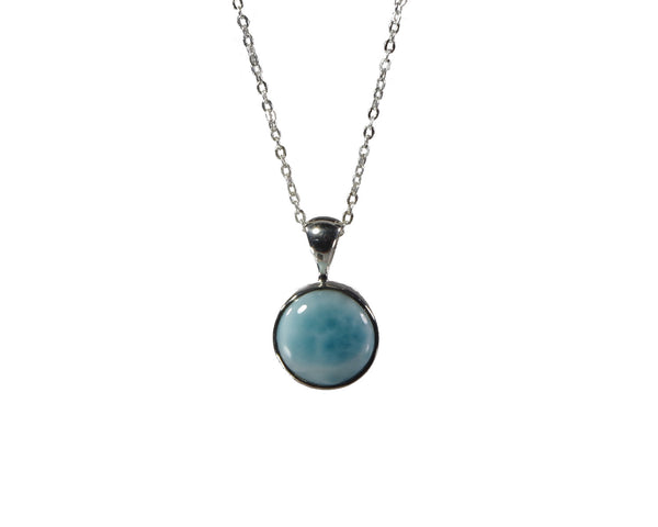 Larimar Pendant 10mm Round  5128