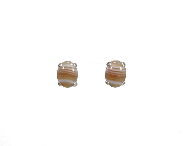Lake Superior Agate Earrings 9x7mm  3537
