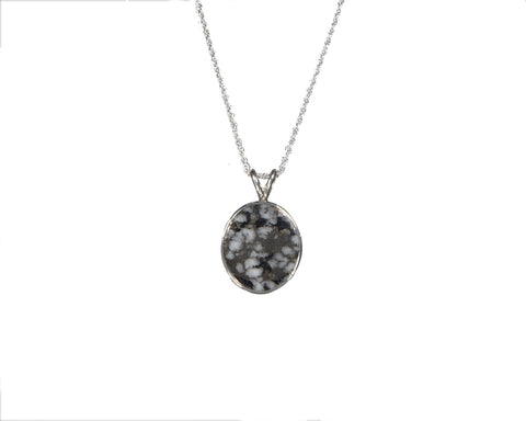 Mohawkite  Small Bezel Set Oval Pendant  5372