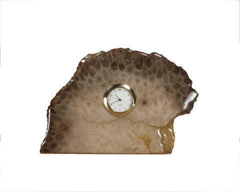 Petoskey Stone Mini Quartz Clock Medium 5356