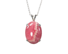 Rhodocrosite oval Pendant and Earring set  5065