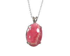Rhodocrosite oval Pendant and Earring set  5065