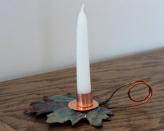 Copper Art Maple leaf candleholder