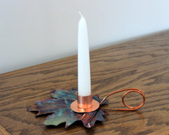 Copper Art Maple leaf candleholder