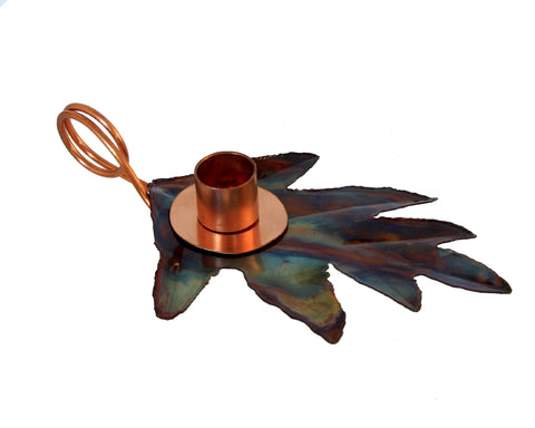 Copper Art Oak leaf candleholder
