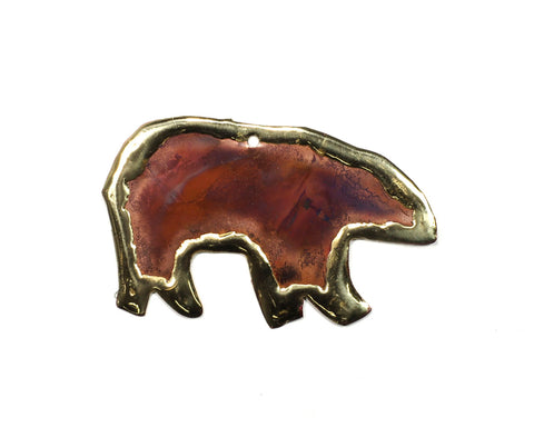 Copper Art Bear Ornament
