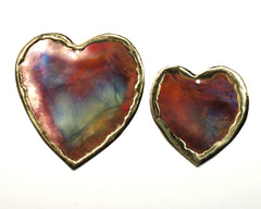 Copper Art Heart Ornament Large