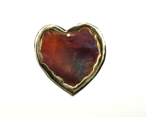Copper Art Heart Ornament Small