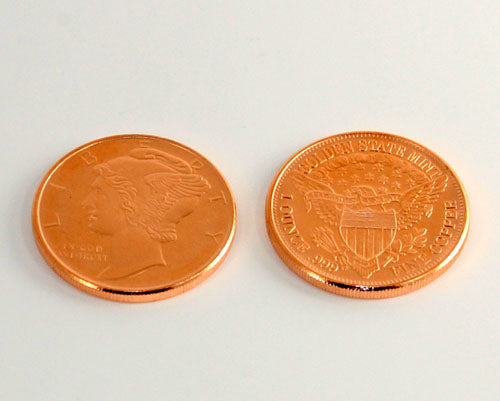 1 oz Copper Coin in Mercury Dime design