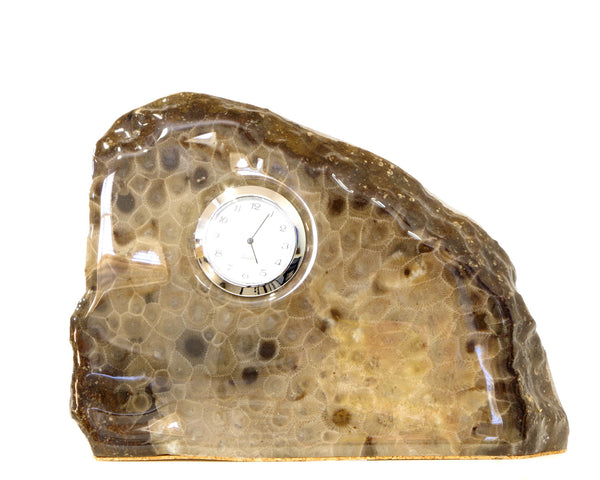 Petoskey Stone Mini Quartz Clock Large #1123-1