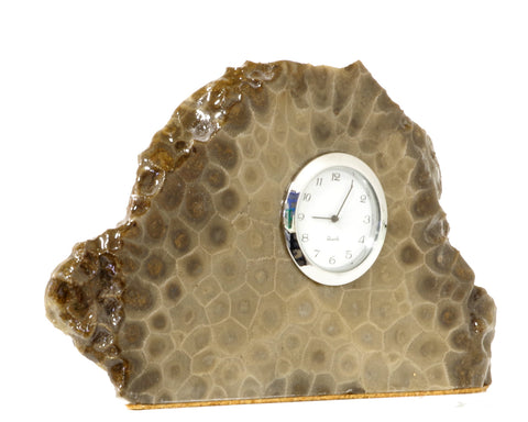 Petoskey Stone Mini Quartz Clock Medium #1121-2