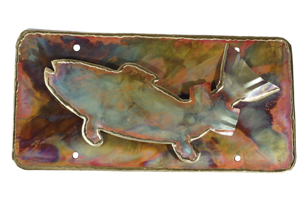 Copper Art Trout License Plate