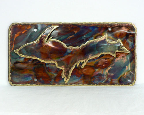 Copper Art U.P. License Plate
