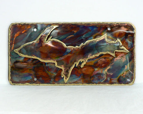 Copper Art U.P. License Plate